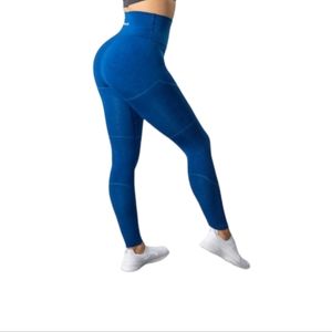 Alphalete blue OG high rise ribbed panel detail legging